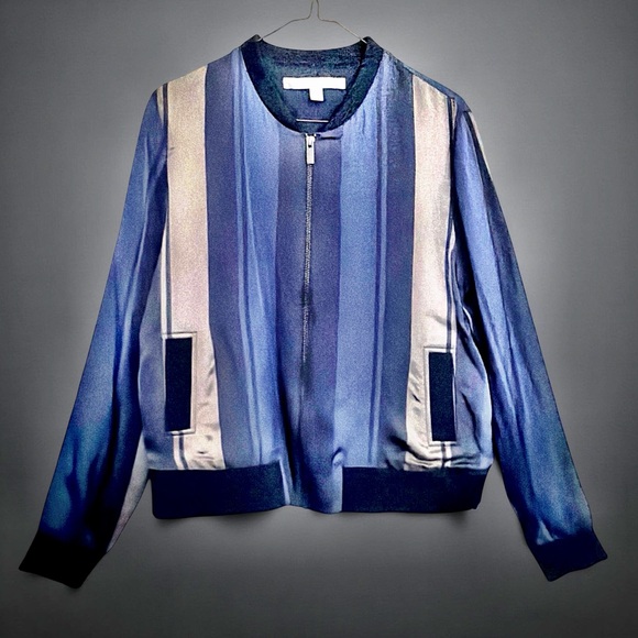 Nordstrom Collection Silk Striped
Bomber Jacket | Luxe Twill | Modern Classic - Picture 9 of 11